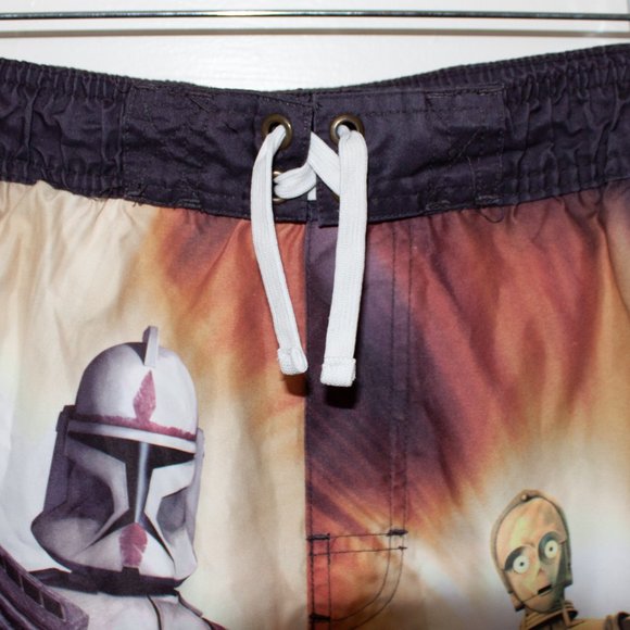 STARWARS Men's Graphic Long Swimwear Shorts Lucasfilm Ltd Size Large Pre-owned - Picture 7 of 9